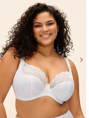Elomi lucie women’s stretch plunge bra, EL4490WHE, 32L, underwire